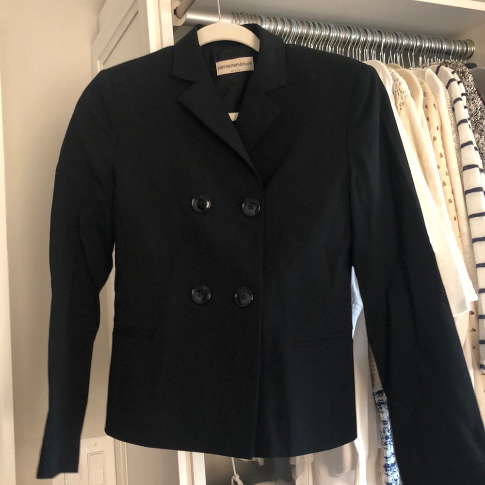 Emporio Armani black suit blazer jacket